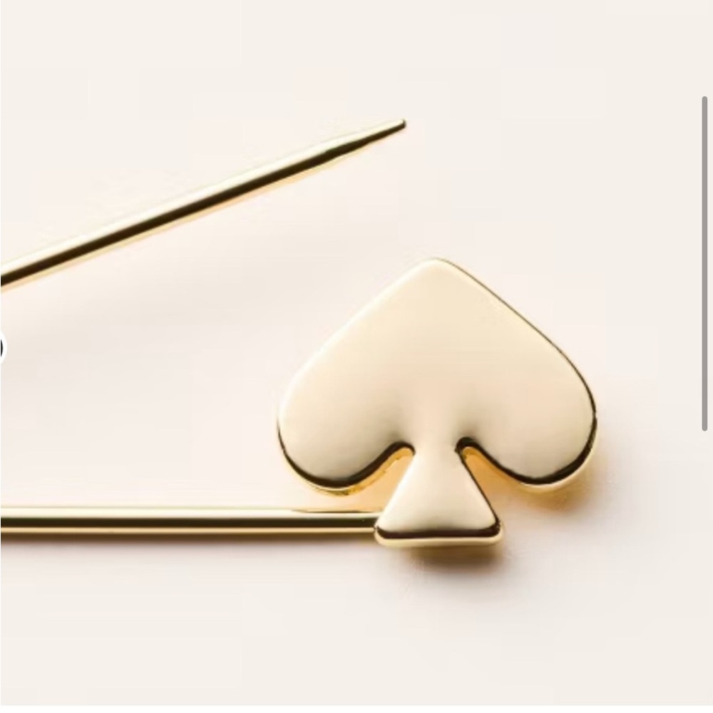 Kate Spade x Target Gold Spade Safety Pin Brooch - Picture 2 of 3